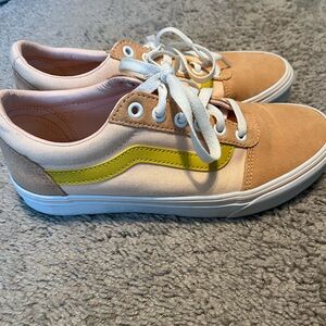 Peach, Yellow and White vans sz 8